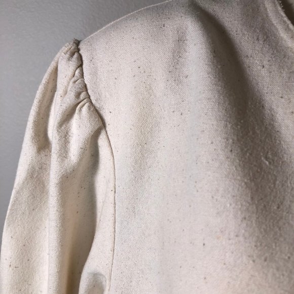 Vintage 100% Natural Woven Silk Puff-Sleeve Top - Picture 4 of 8